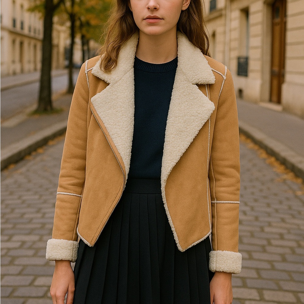 Sandro Tan Shearling Women's Jacket